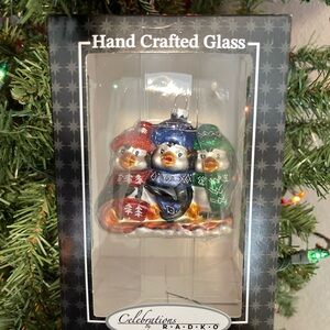 Christopher Radko Hand Crafted Glass Penguin Ornament